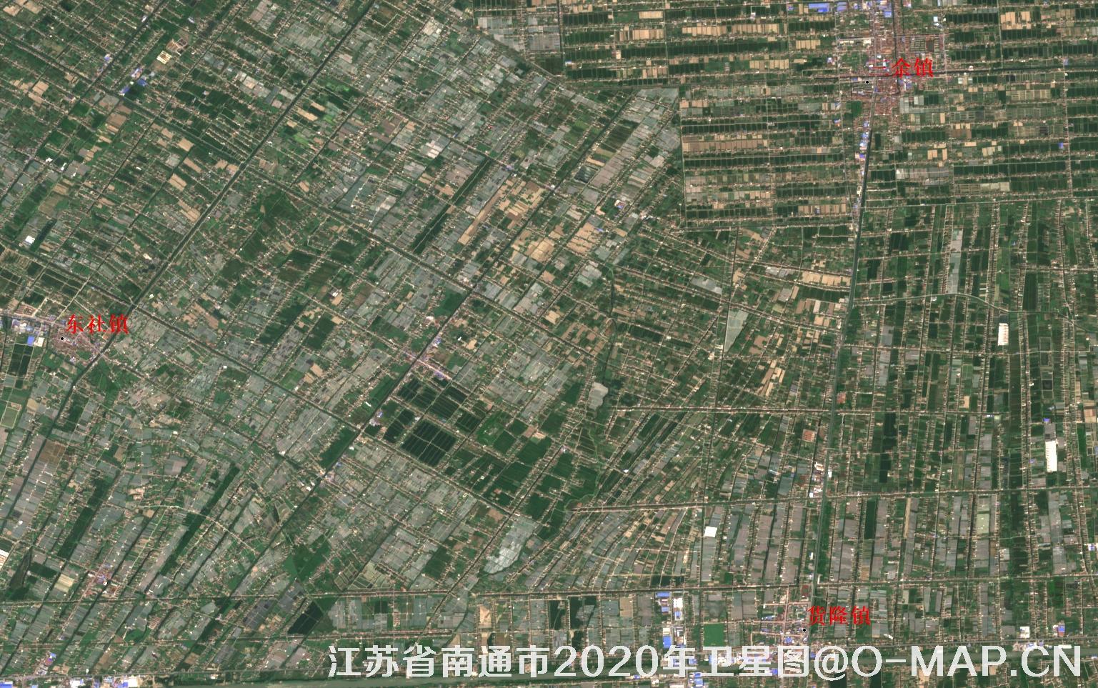 江苏省南通市2020年卫星图