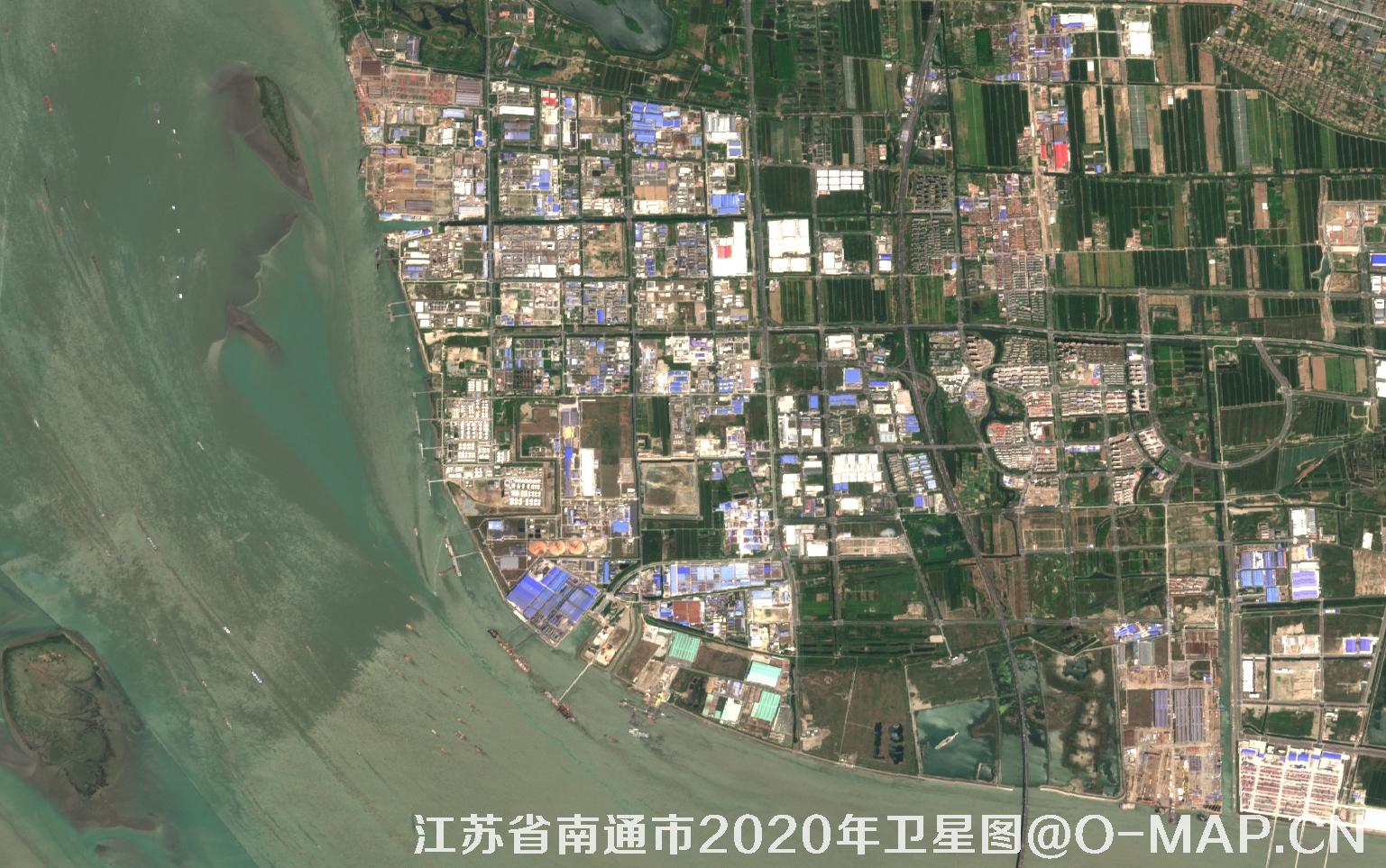 江苏省南通市2020年卫星图