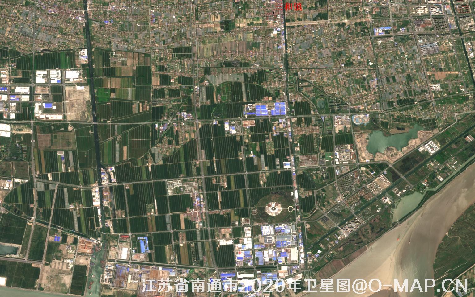 江苏省南通市2020年卫星图