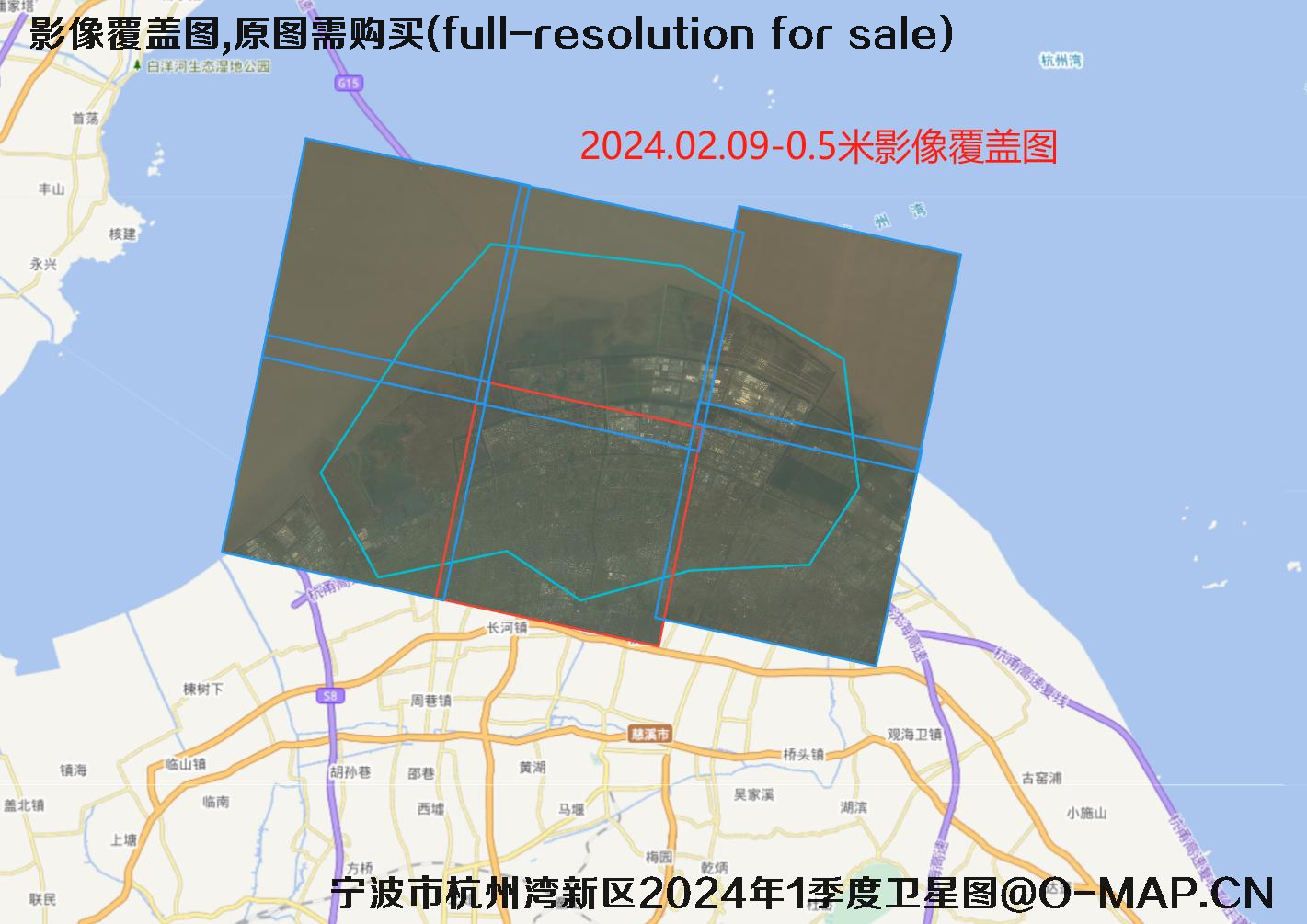 浙江省宁波市杭州湾新区2024年1季度最新高分辨率卫星图