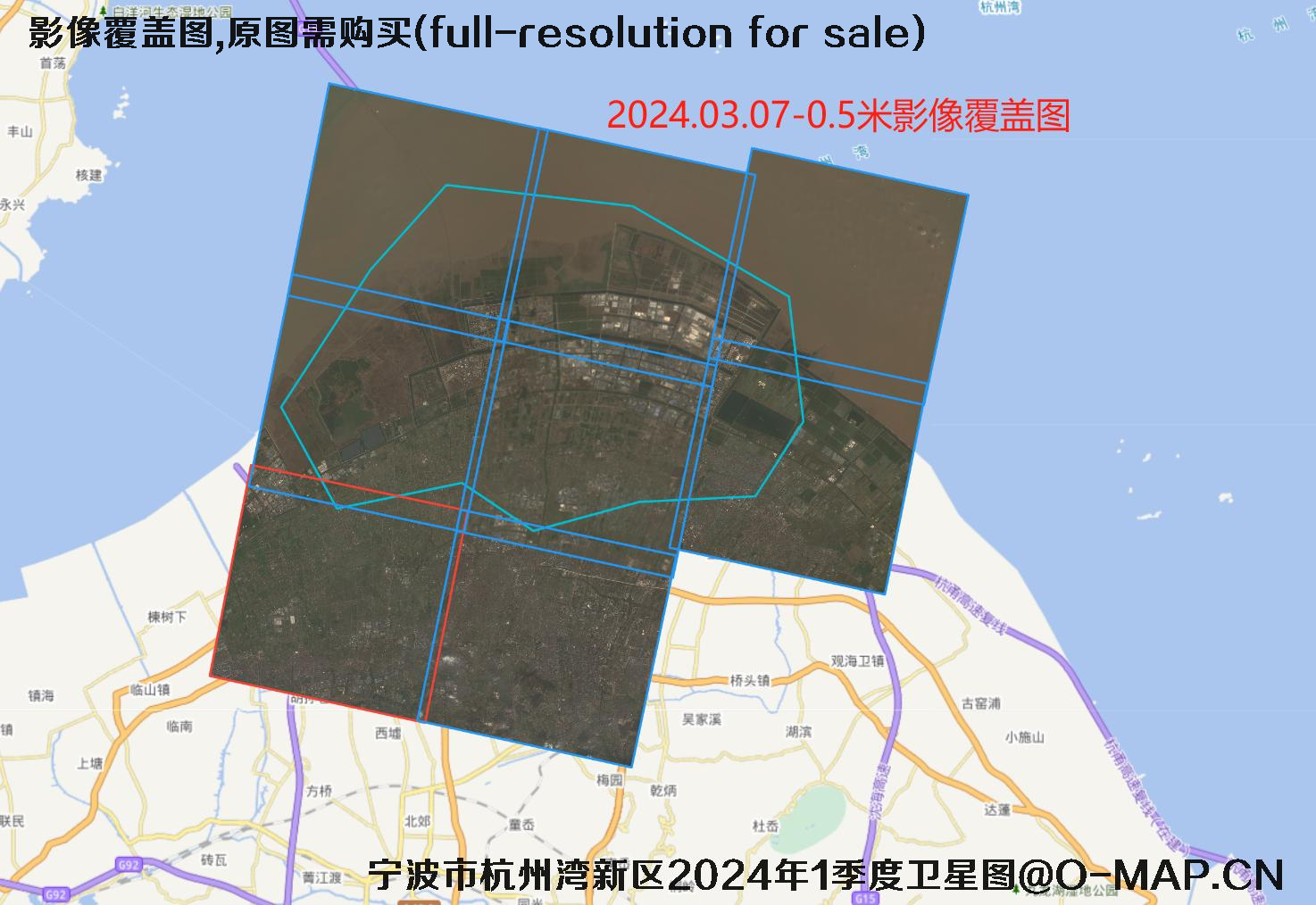 浙江省宁波市杭州湾新区2024年1季度最新高分辨率卫星图