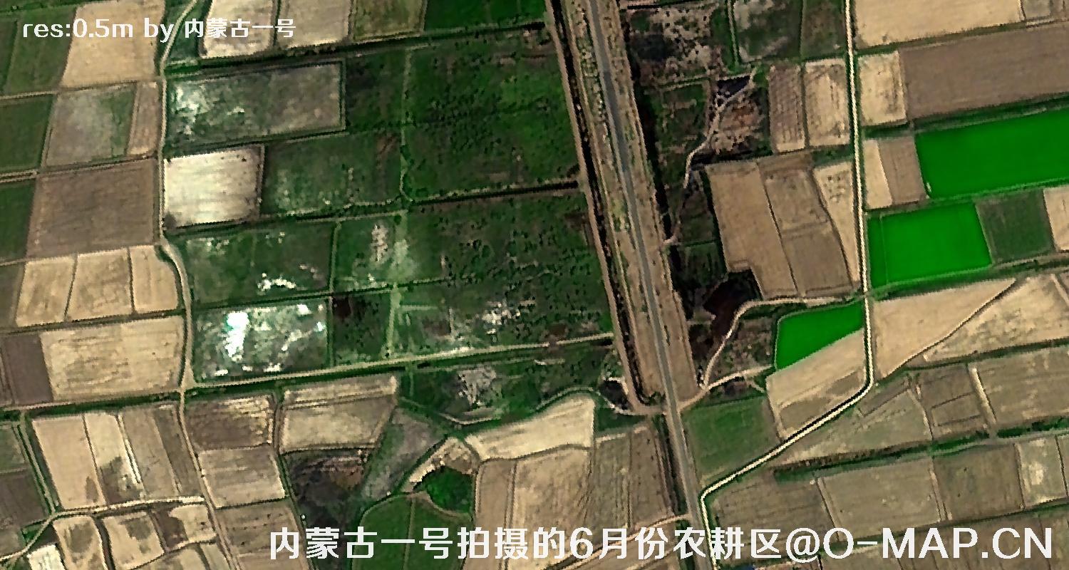 内蒙古一号拍摄的6月份农耕区