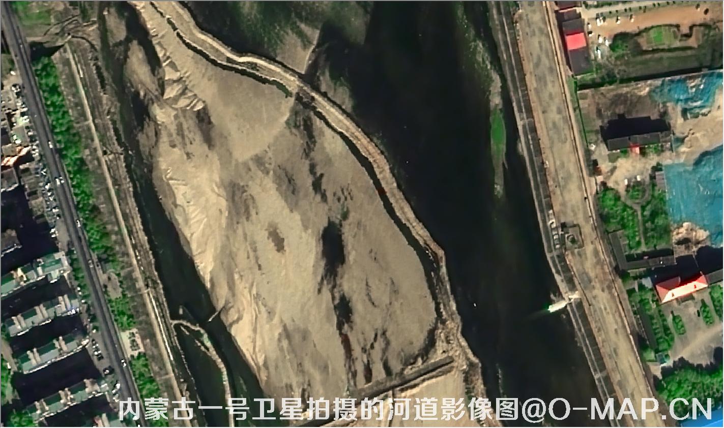 内蒙古一号卫星拍摄的河道河流影像图