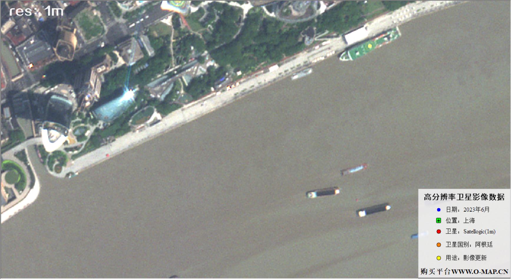 阿根廷Newsat卫星2023年6月份拍摄额上海市卫星图像