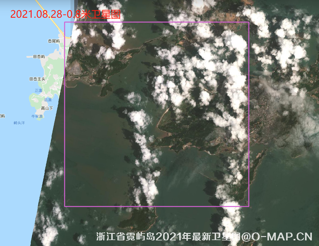 浙江省洞头区霓屿岛2021年最新0.8米北京二号卫星影像图