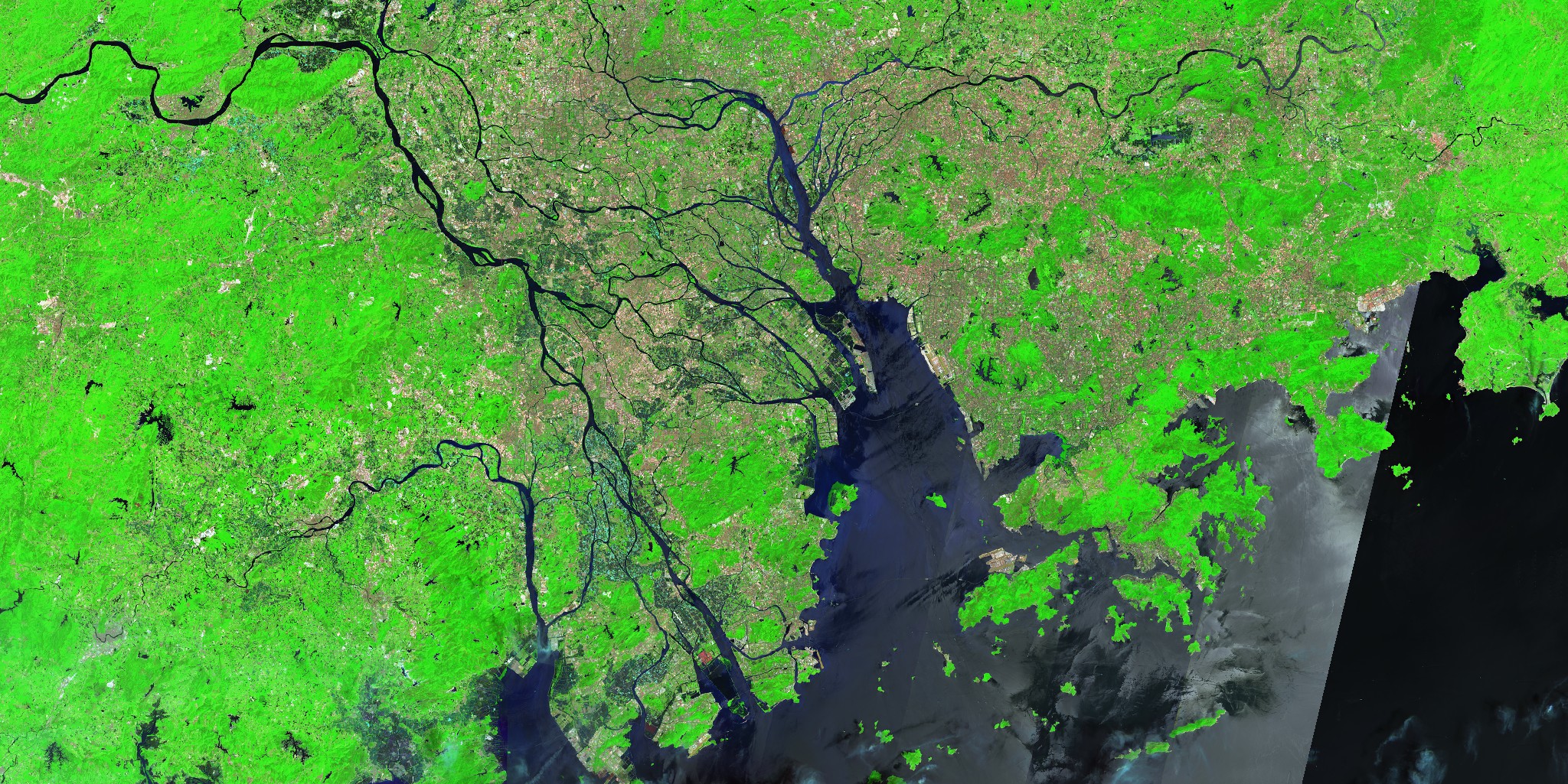 粤港澳大湾区2025年4月卫星图像