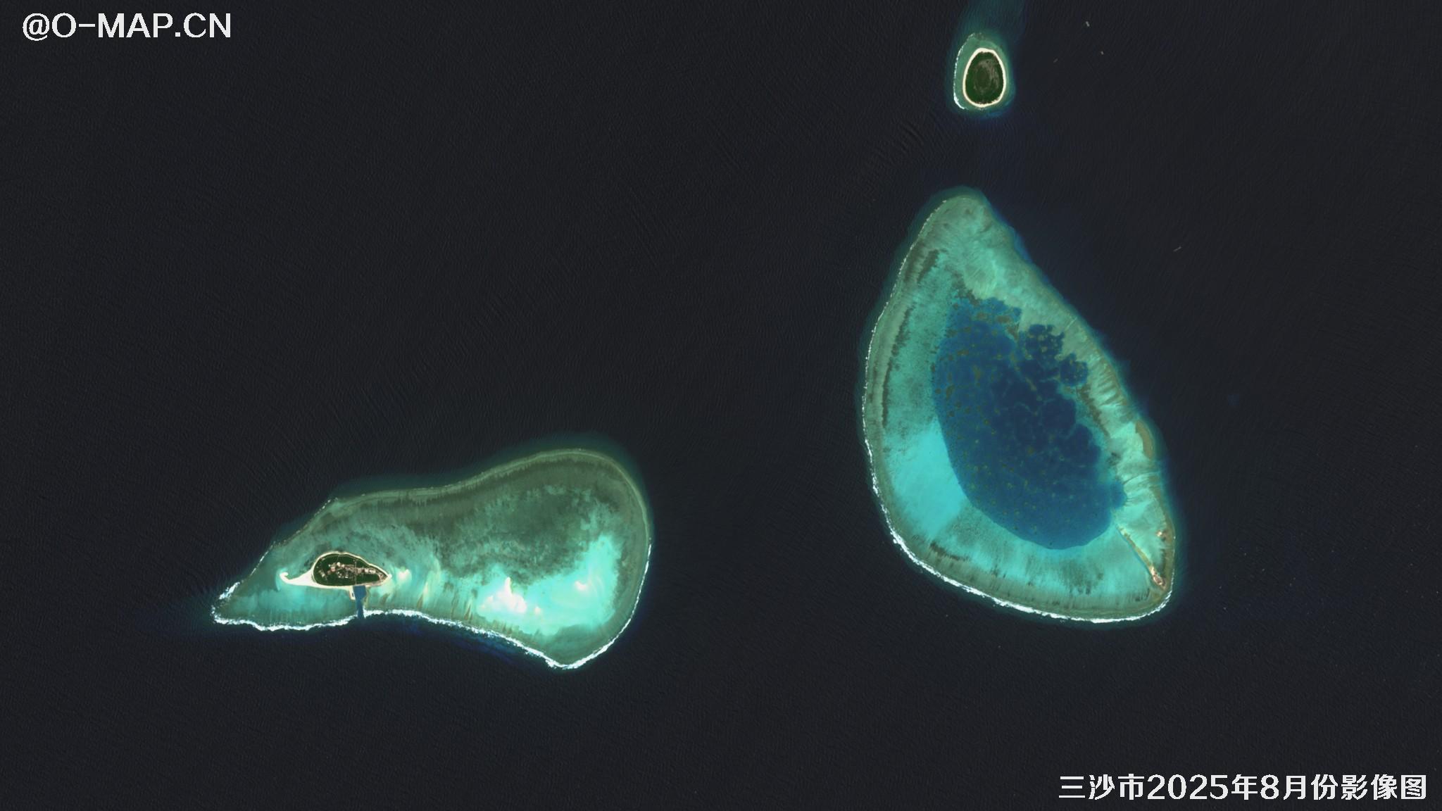 三沙市2025年8月最新卫星图像