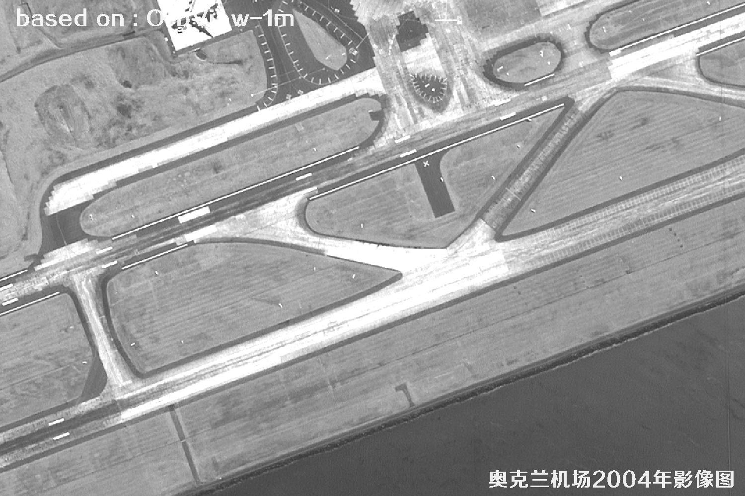奥克兰机场及周边2004年OrbView卫星1米分辨率影像图