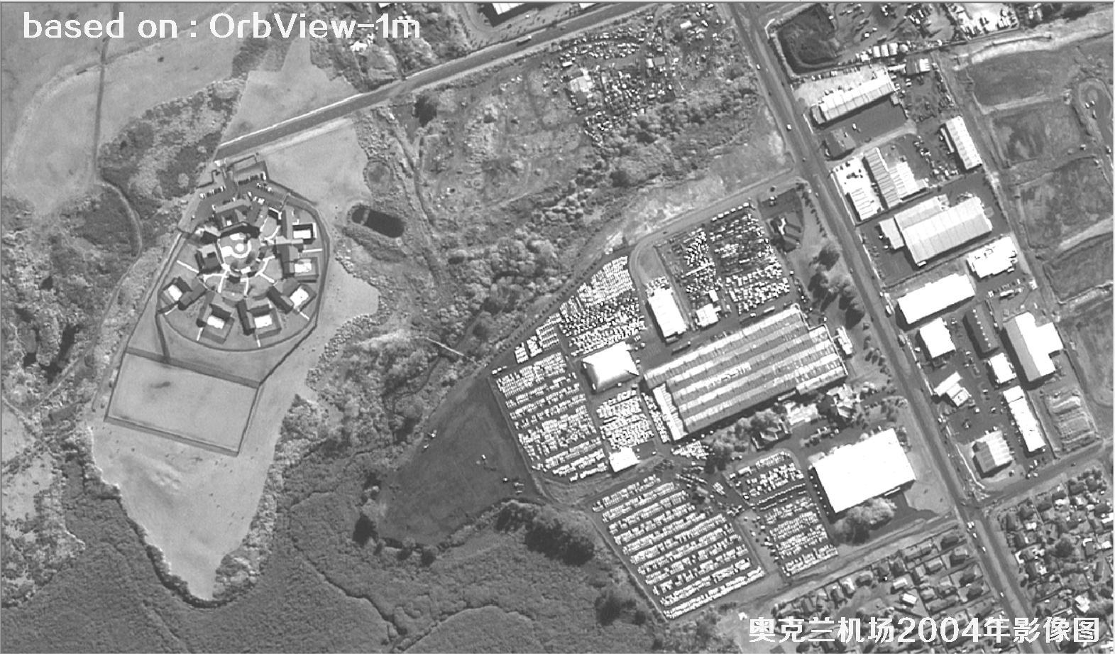 奥克兰机场及周边2004年OrbView卫星1米分辨率影像图