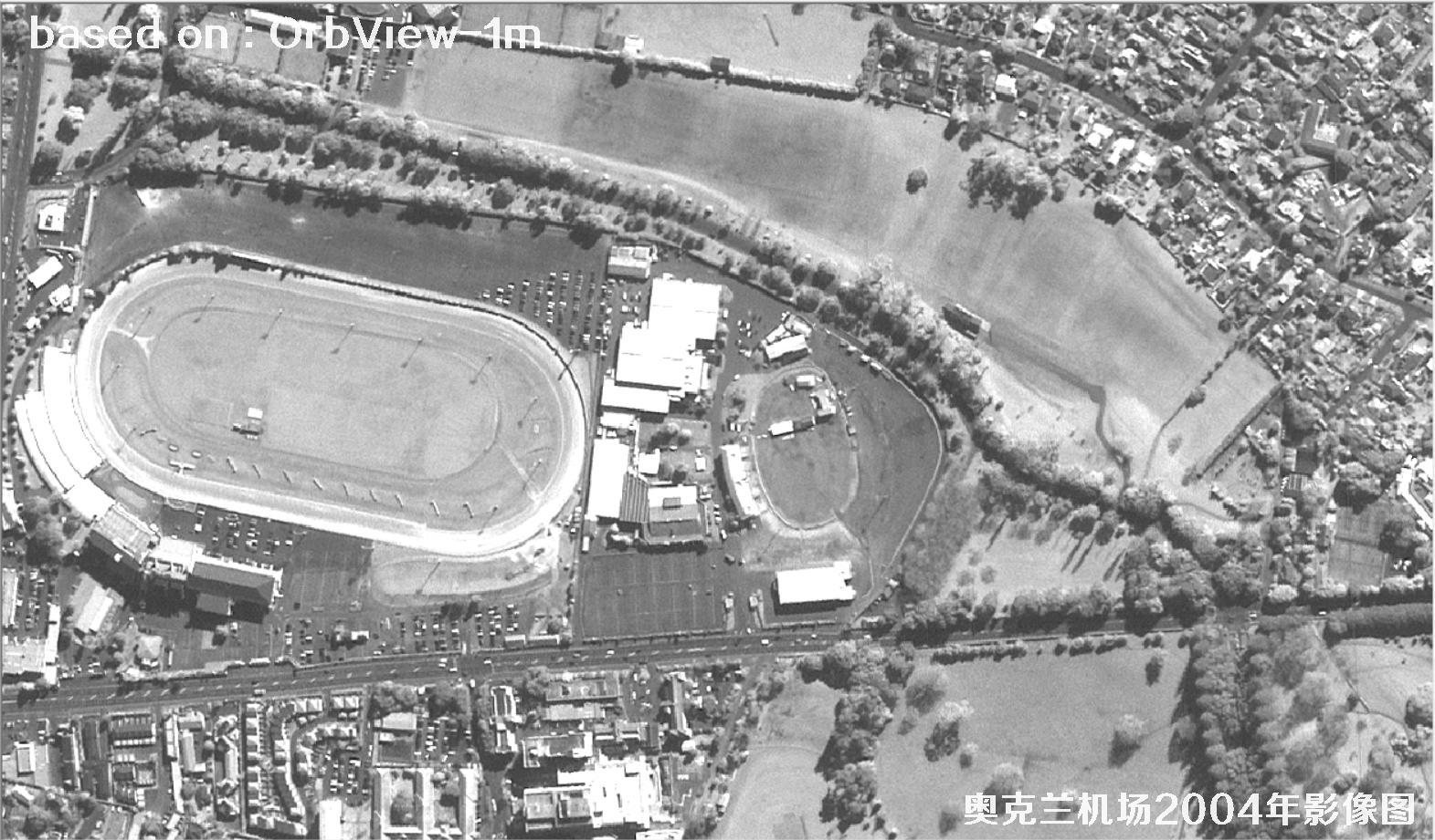 奥克兰机场及周边2004年OrbView卫星1米分辨率影像图