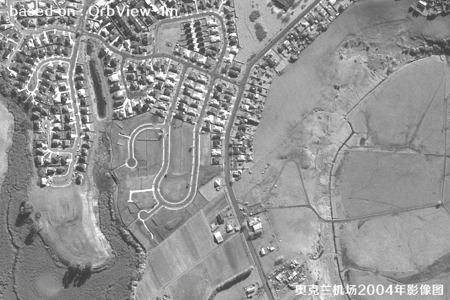 奥克兰机场及周边2004年OrbView卫星1米分辨率影像图