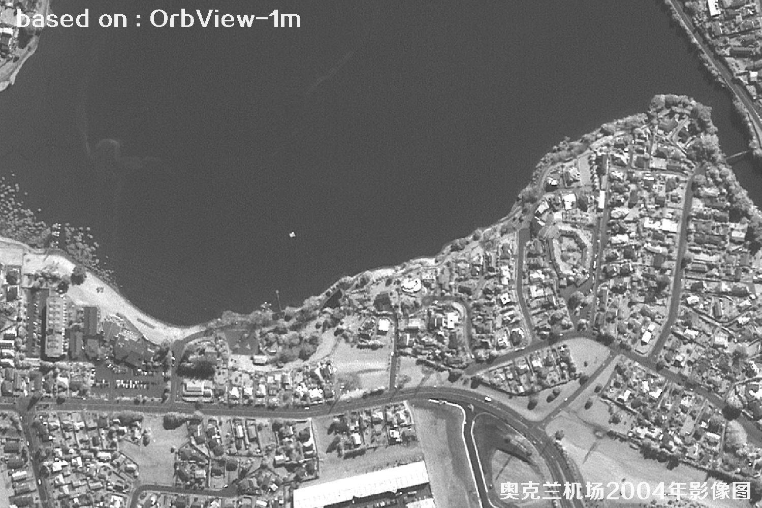 奥克兰机场及周边2004年OrbView卫星1米分辨率影像图