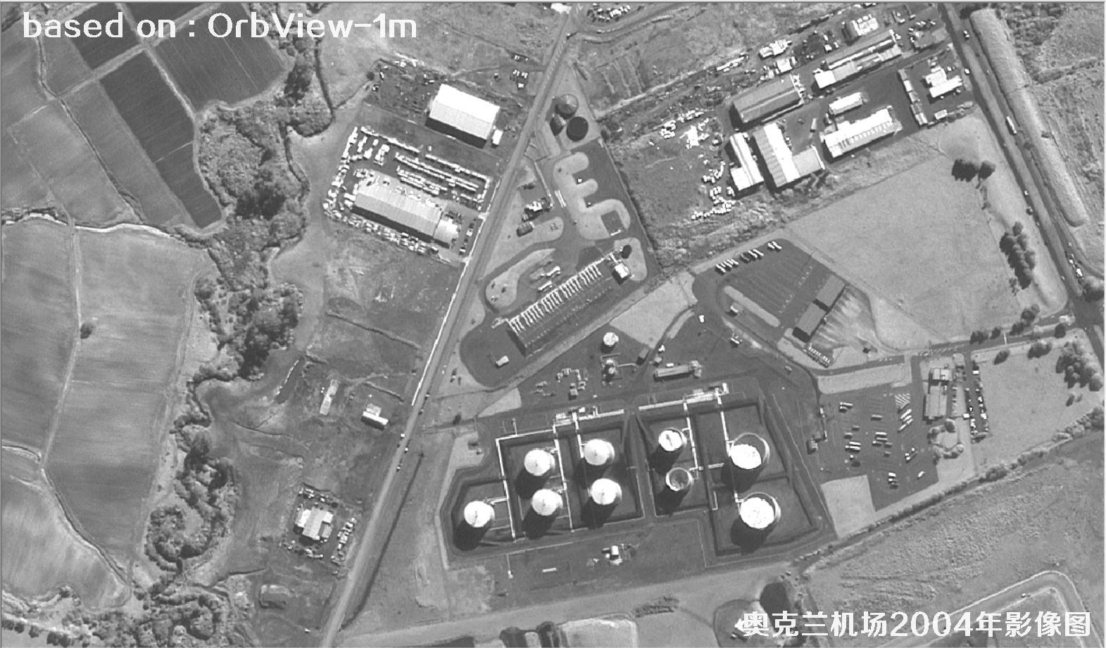 奥克兰机场及周边2004年OrbView卫星1米分辨率影像图