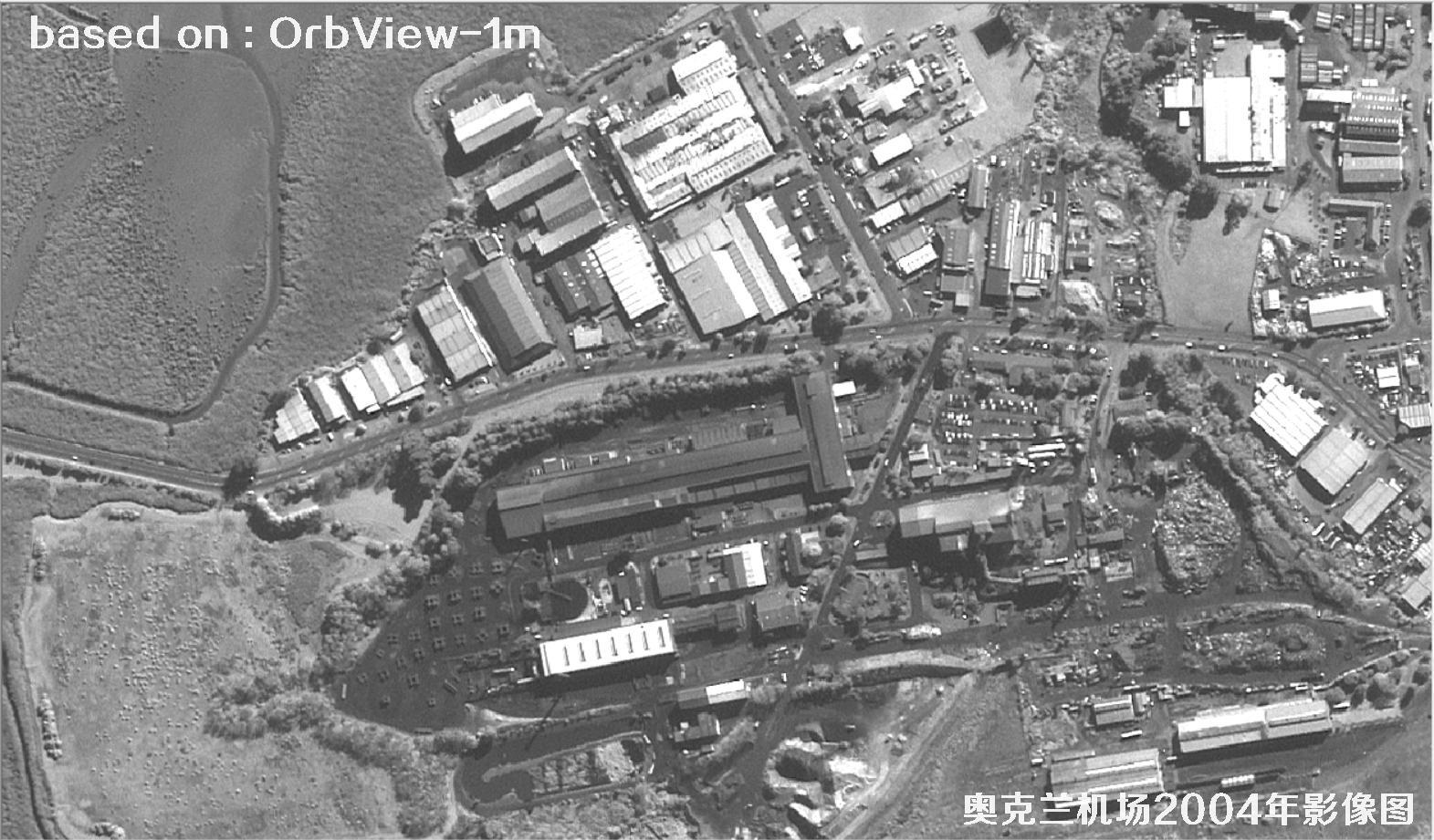 奥克兰机场及周边2004年OrbView卫星1米分辨率影像图