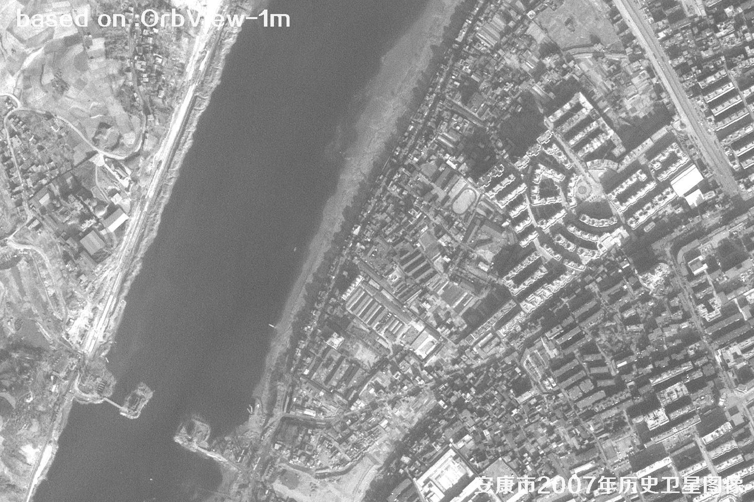 安康市2007年OrbView卫星1米分辨率历史图像1