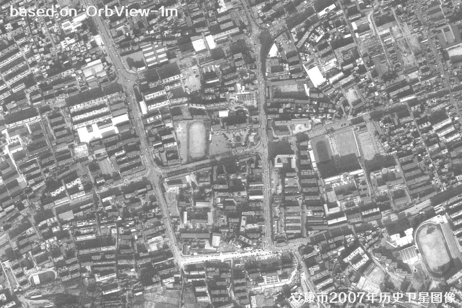 安康市2007年OrbView卫星1米分辨率历史图像2