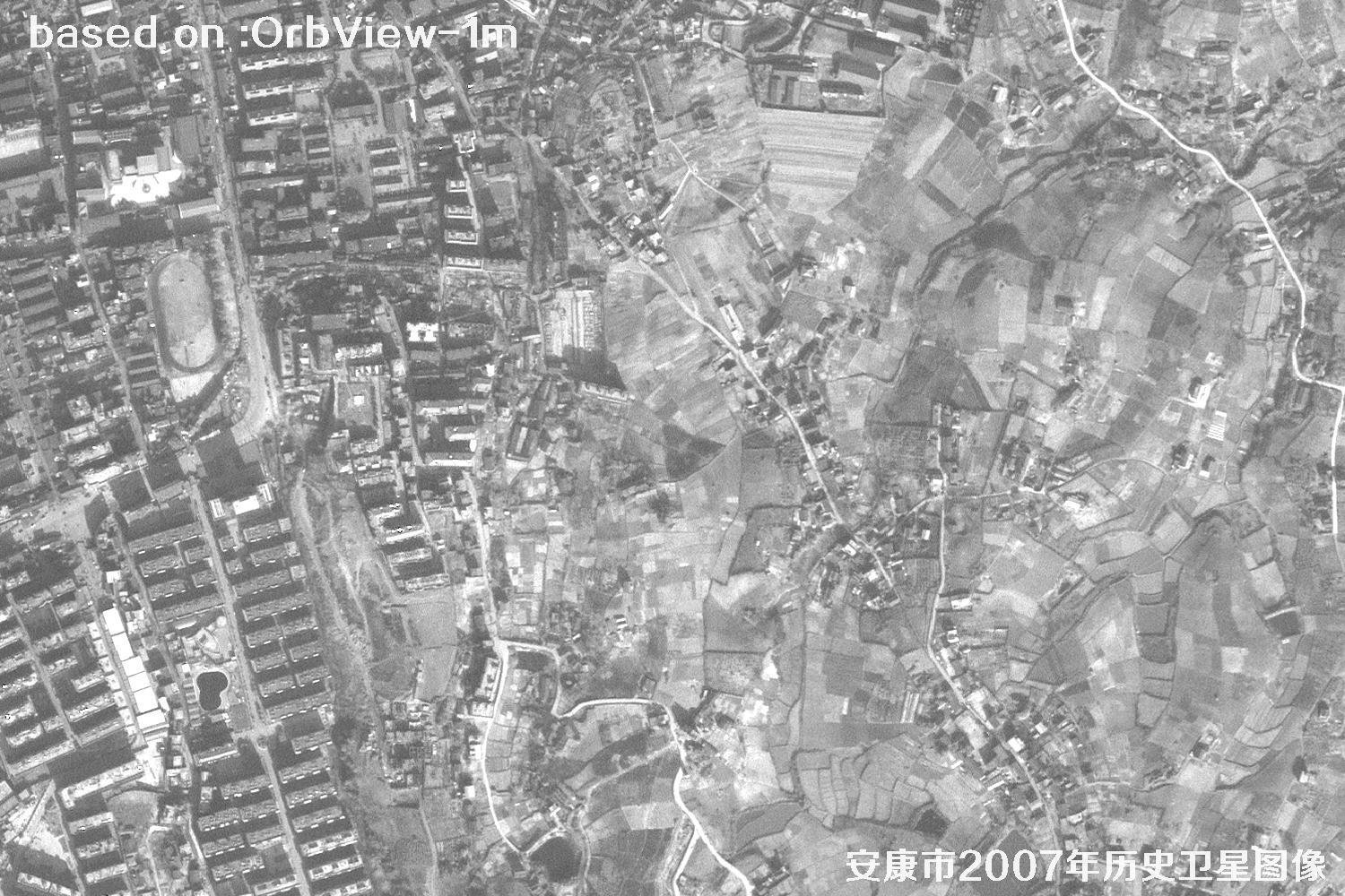 安康市2007年OrbView卫星1米分辨率历史图像3