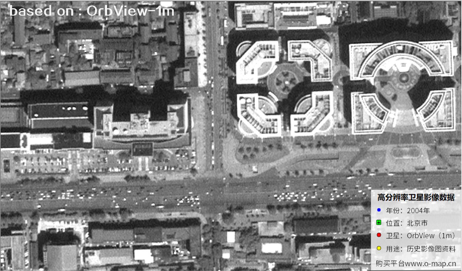 北京市2004年1米分辨率OrbView卫星图像
