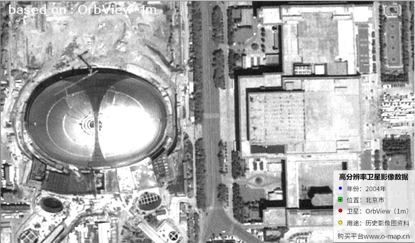 北京市2004年1米分辨率OrbView卫星图像