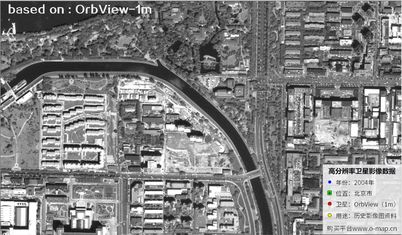 北京市2004年1米分辨率OrbView卫星图像