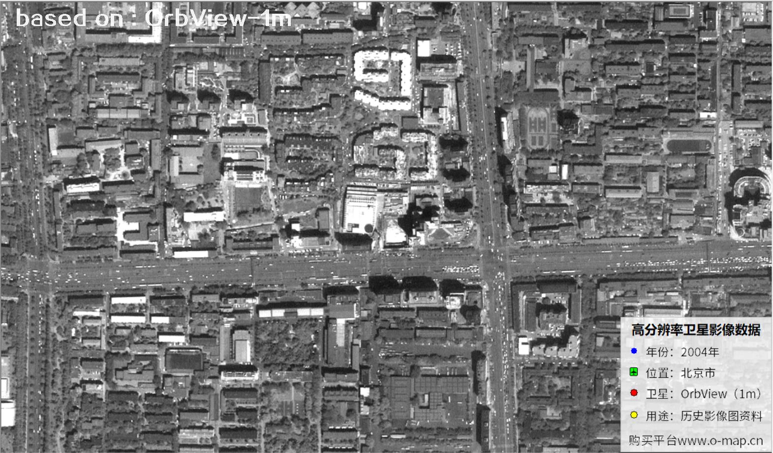 北京市2004年1米分辨率OrbView卫星图像