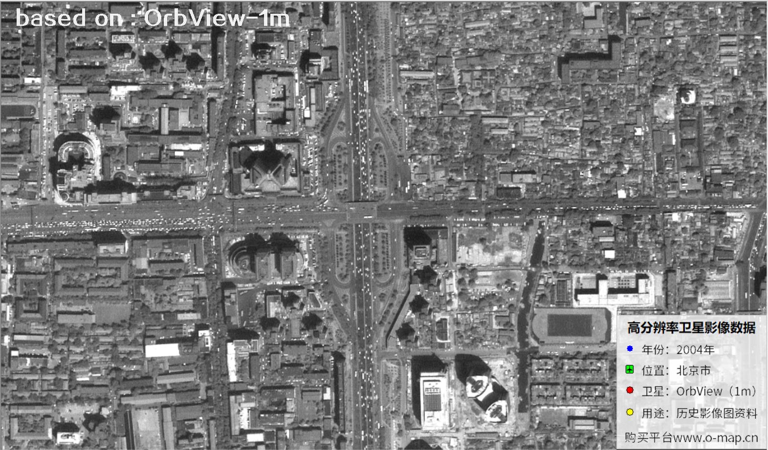 北京市2004年1米分辨率OrbView卫星图像