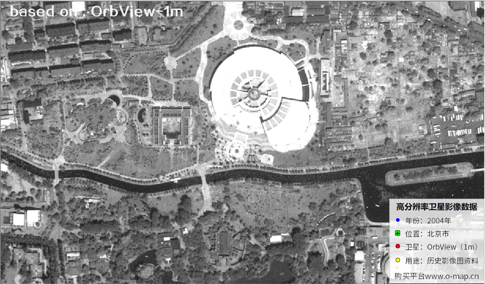 北京市2004年1米分辨率OrbView卫星图像
