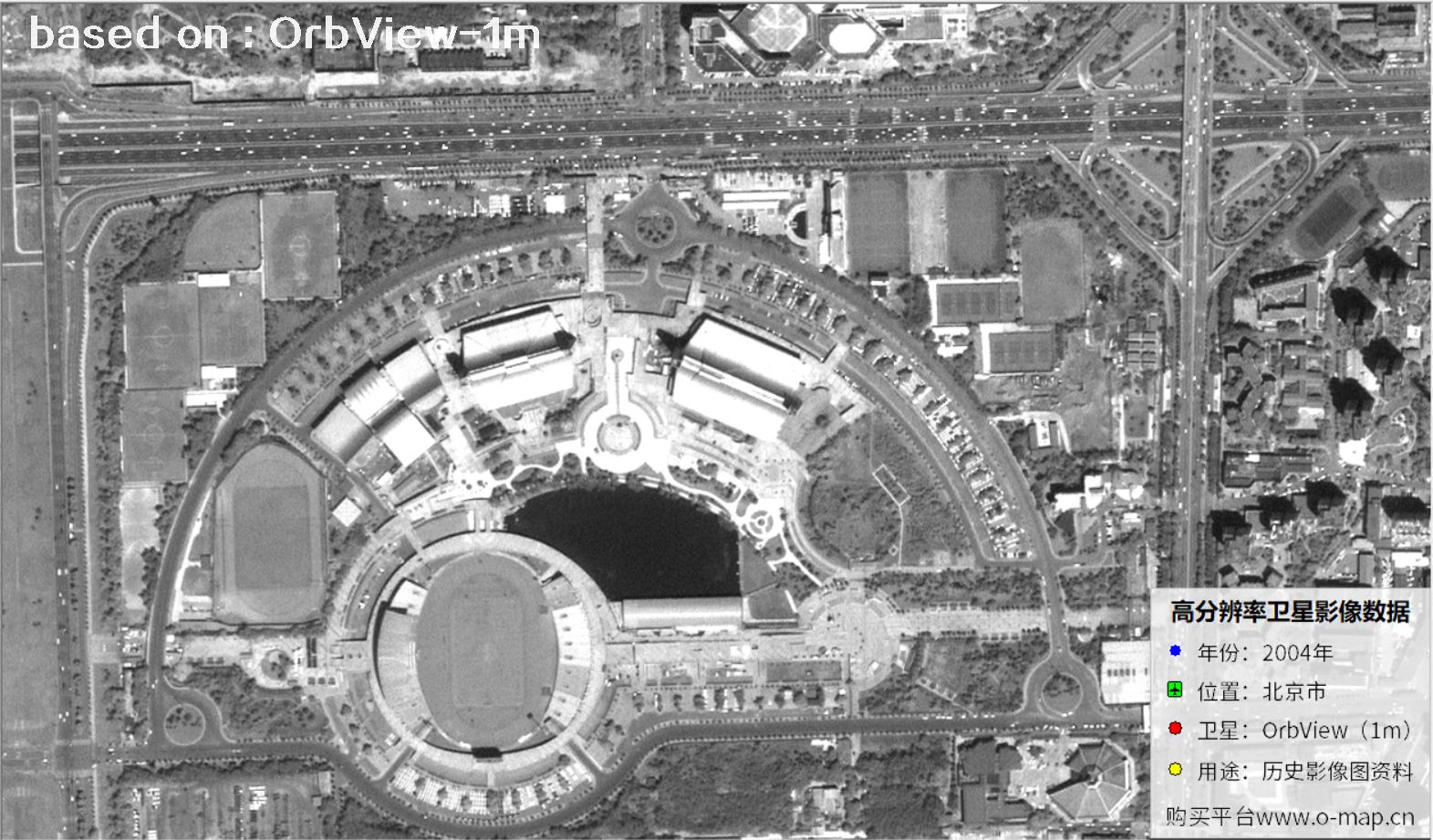 北京市2004年1米分辨率OrbView卫星图像