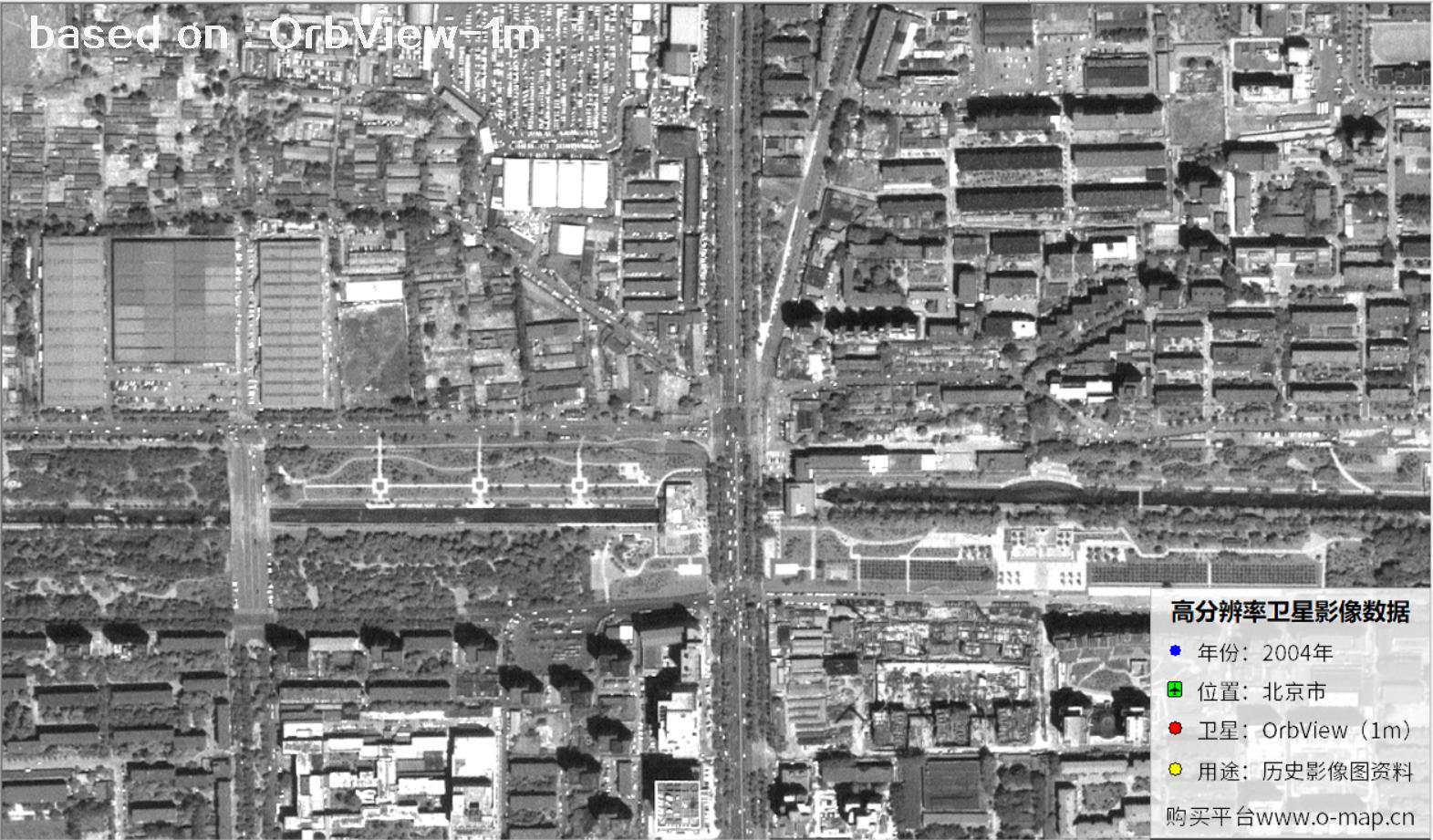 北京市2004年1米分辨率OrbView卫星图像
