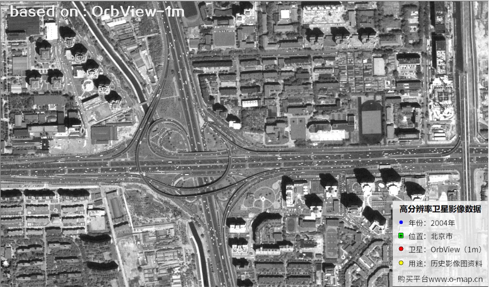 北京市2004年1米分辨率OrbView卫星图像
