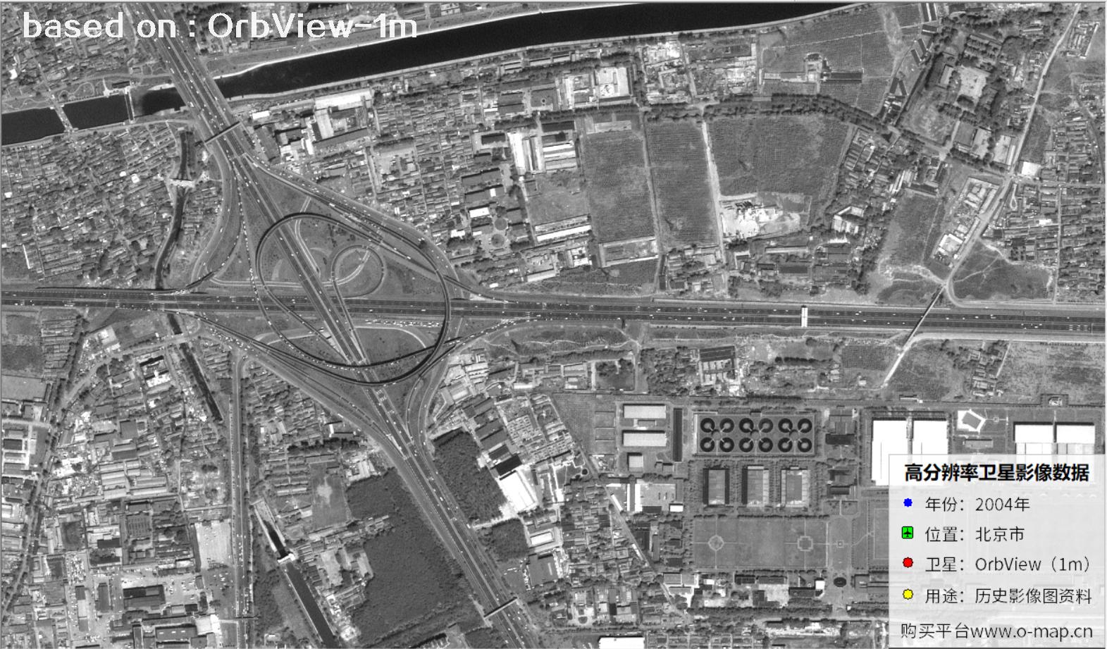 北京市2004年1米分辨率OrbView卫星图像