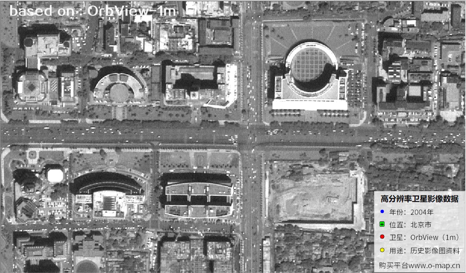 北京市2004年1米分辨率OrbView卫星图像
