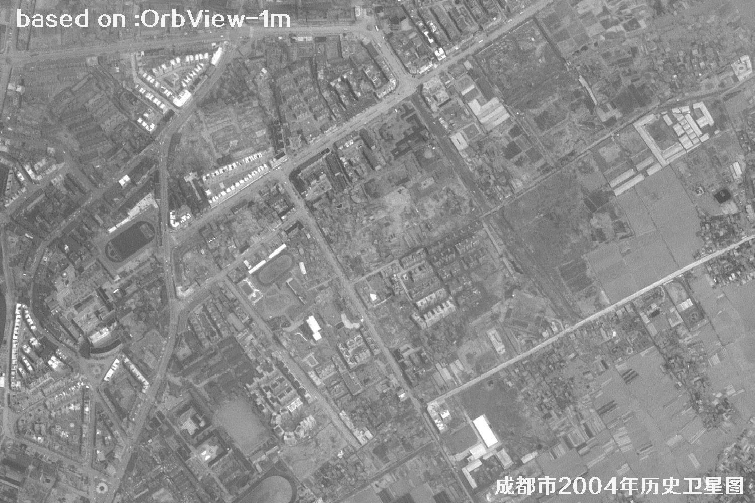 OrbView卫星见证：四川省成都市2004年历史卫星图像1