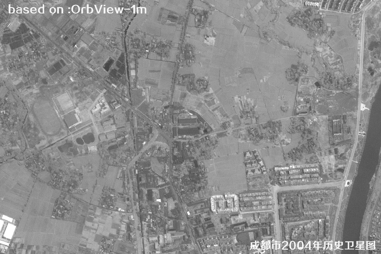 OrbView卫星见证：四川省成都市2004年历史卫星图像11