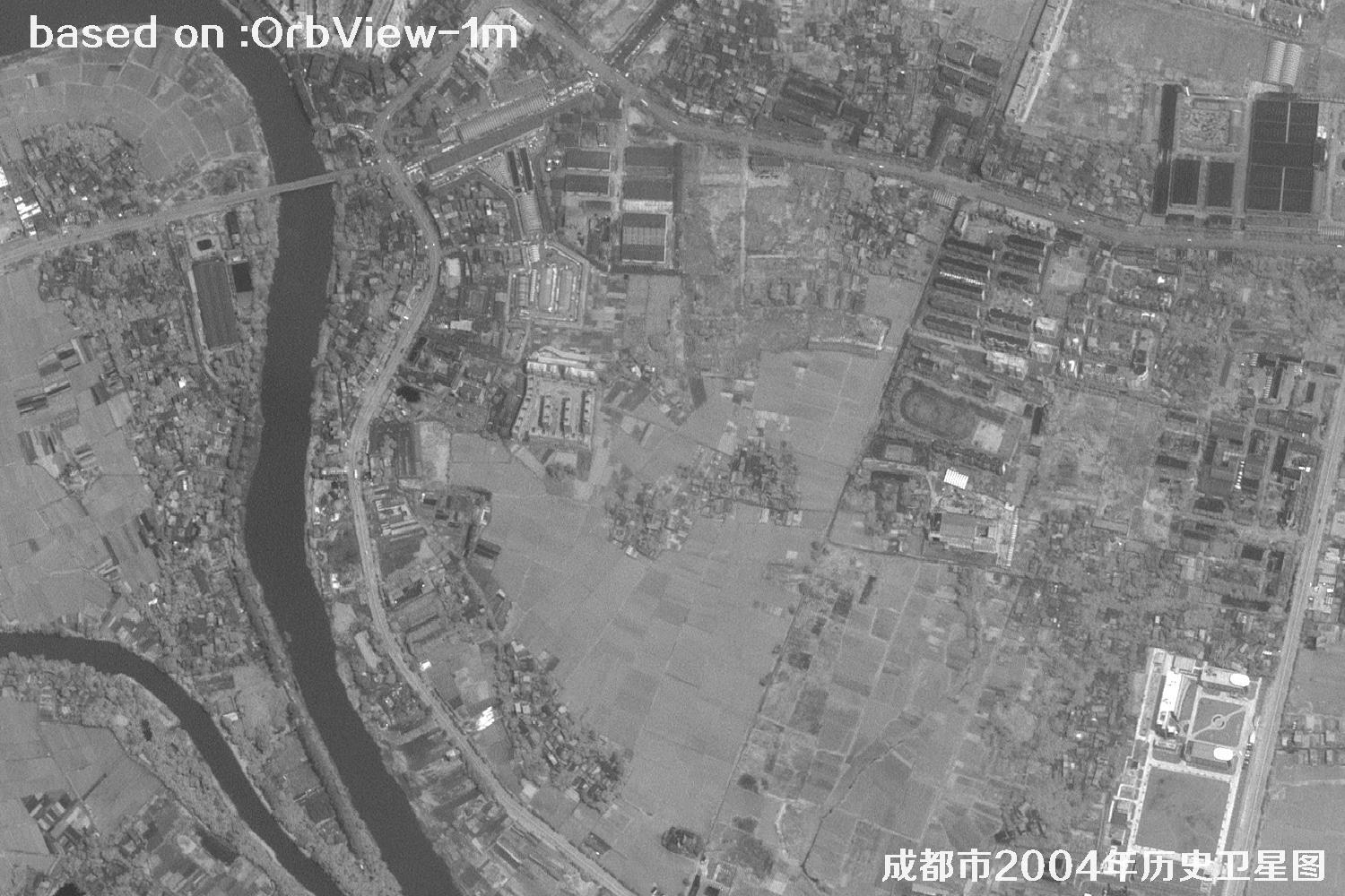 OrbView卫星见证：四川省成都市2004年历史卫星图像12