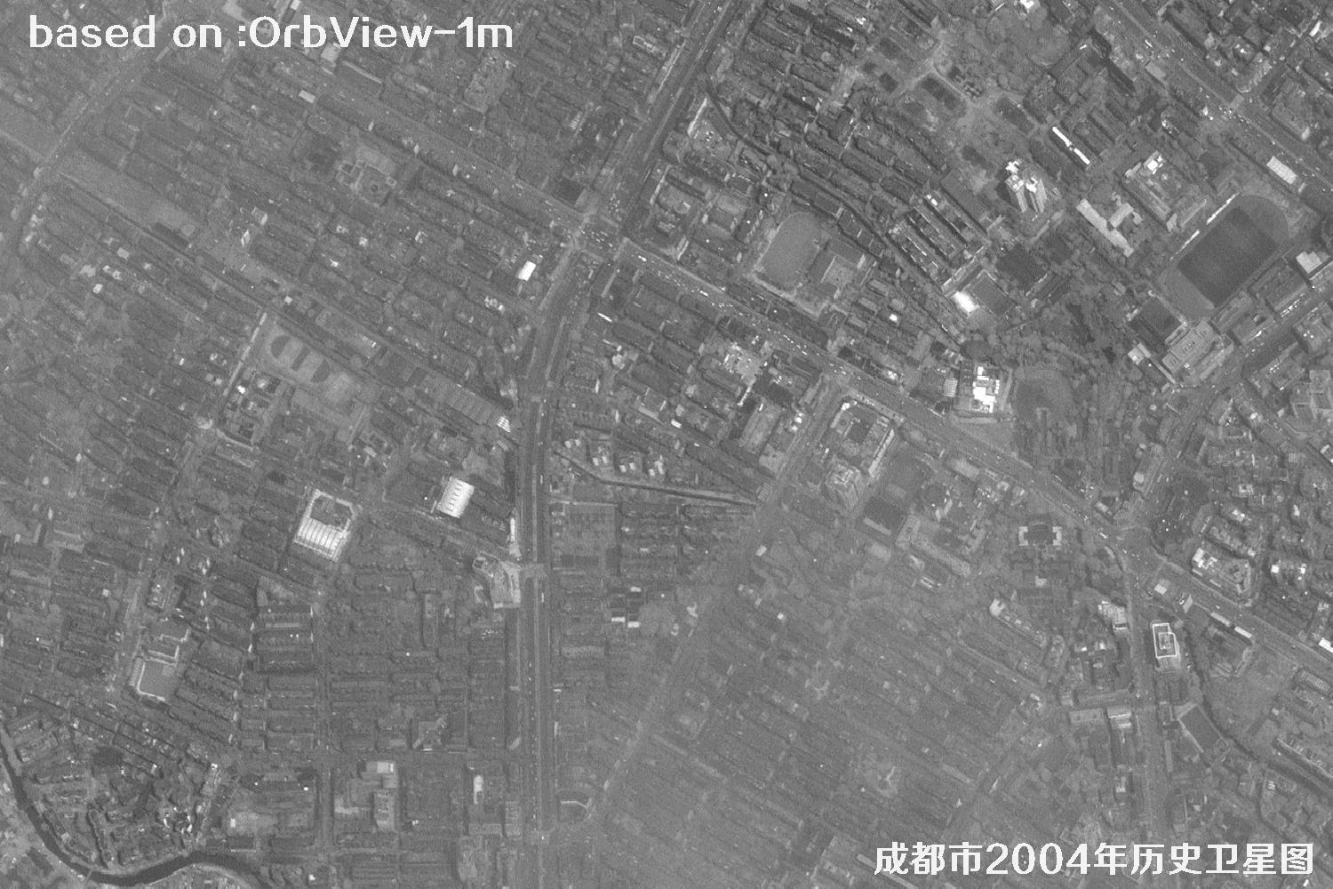 OrbView卫星见证：四川省成都市2004年历史卫星图像15