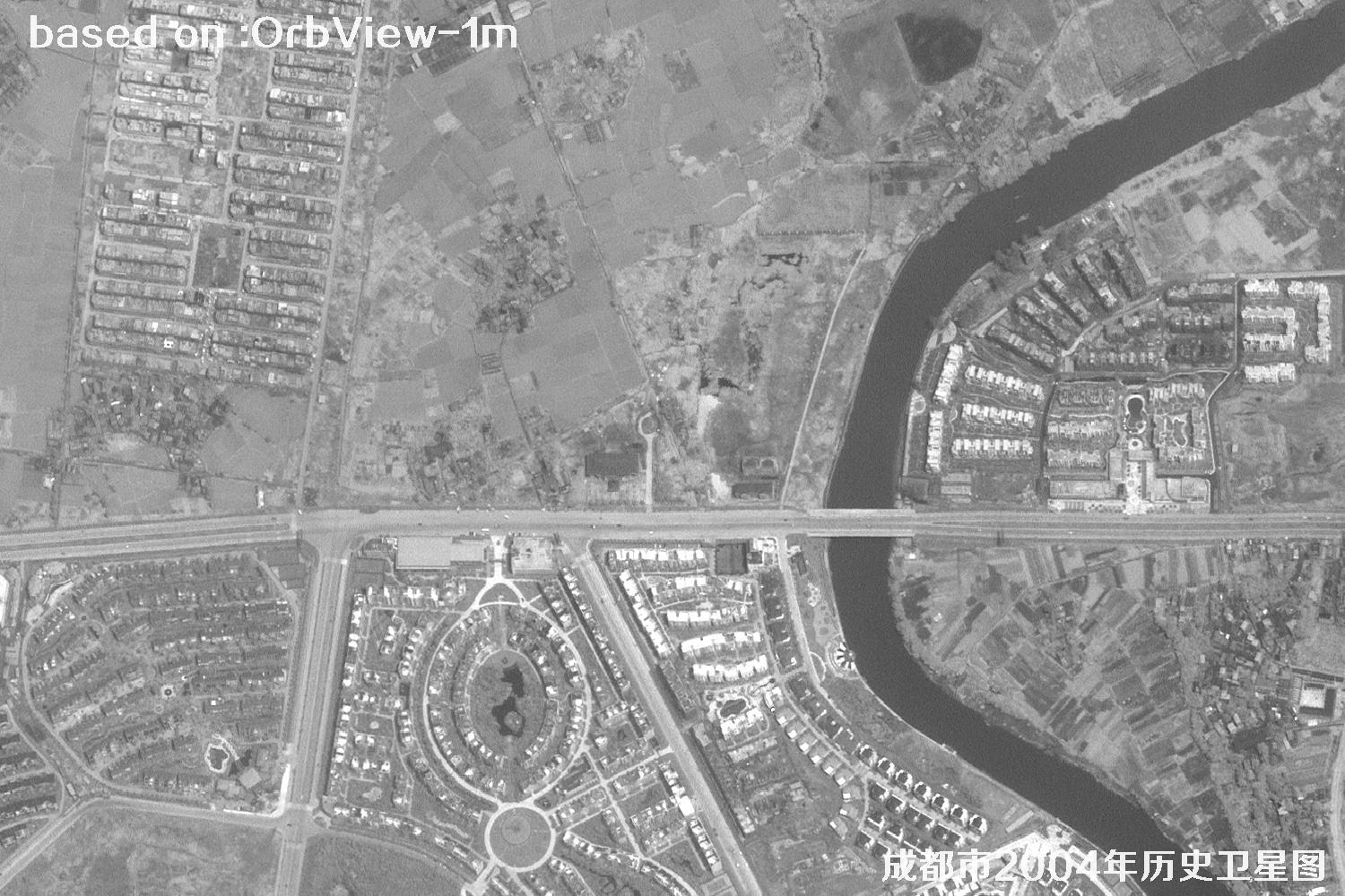 OrbView卫星见证：四川省成都市2004年历史卫星图像2
