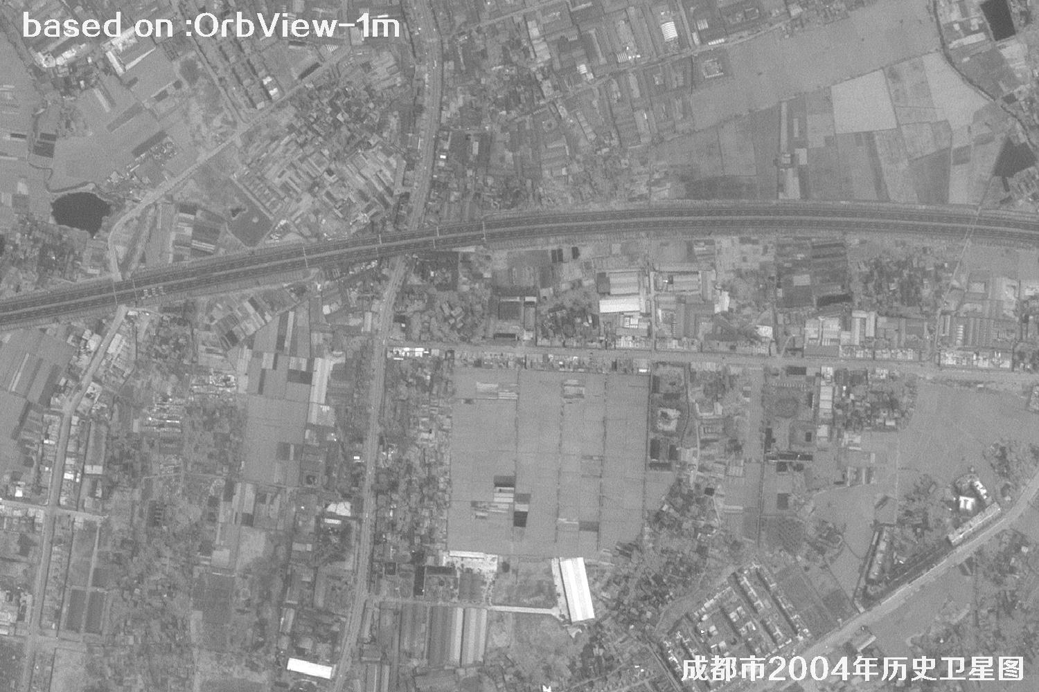 OrbView卫星见证：四川省成都市2004年历史卫星图像24
