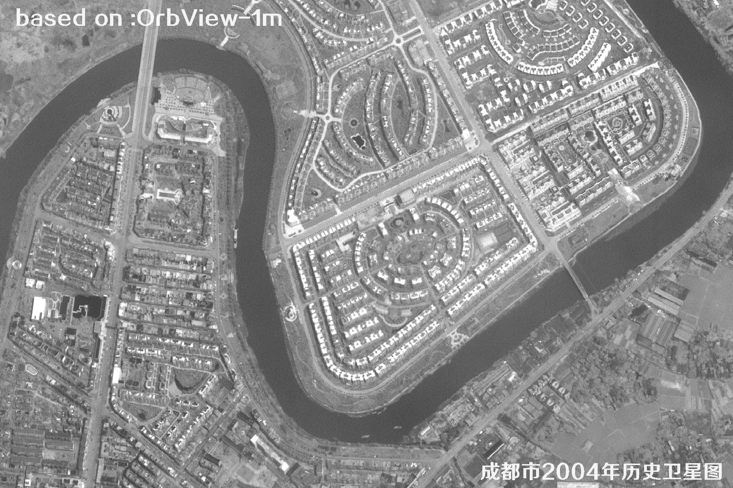 OrbView卫星见证：四川省成都市2004年历史卫星图像3