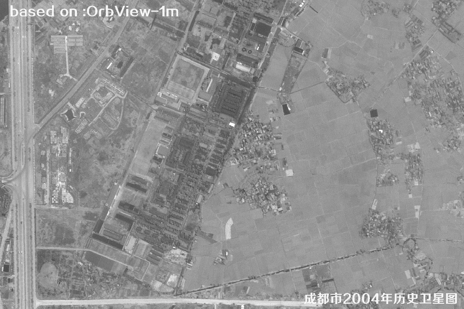 OrbView卫星见证：四川省成都市2004年历史卫星图像32