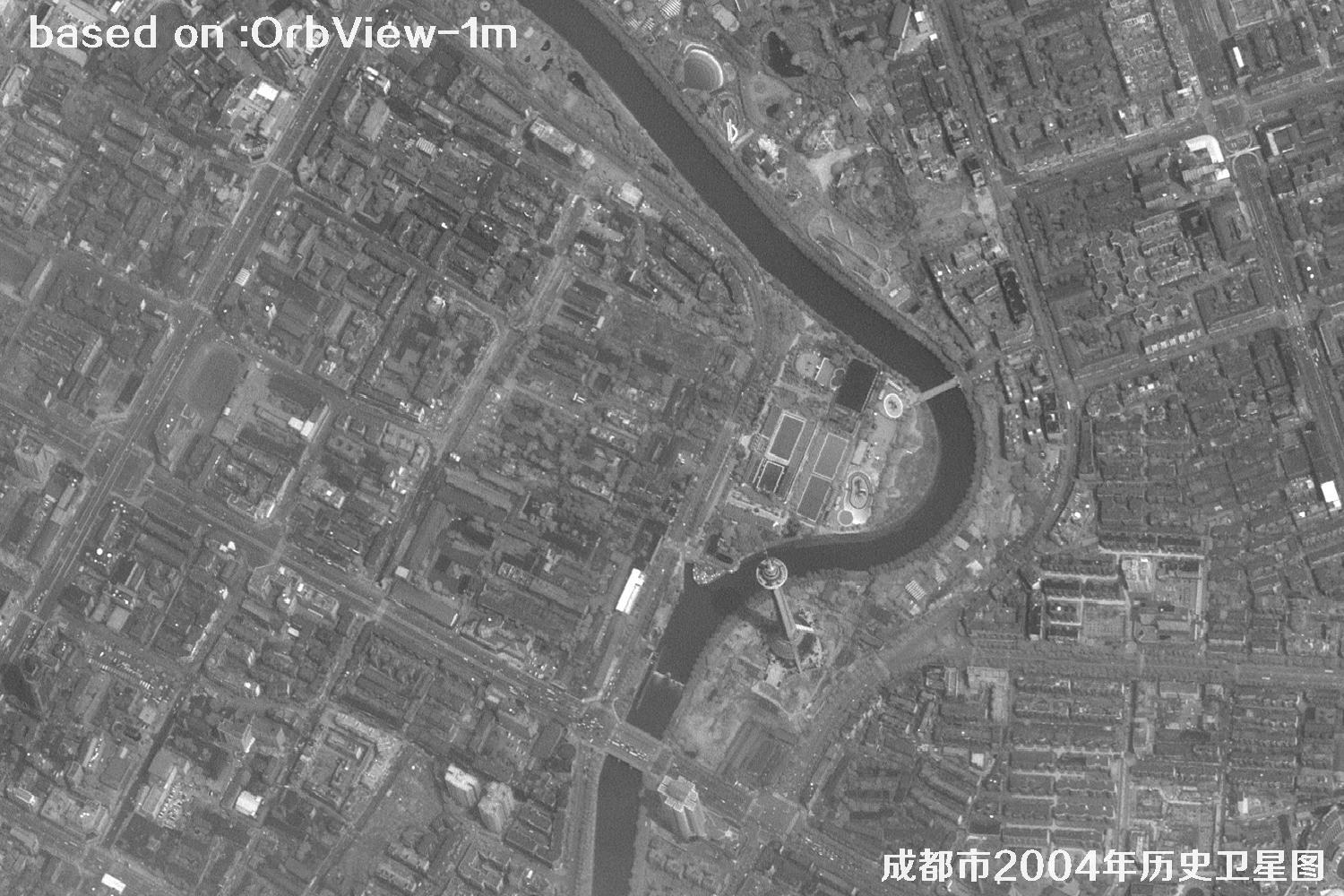 OrbView卫星见证：四川省成都市2004年历史卫星图像8