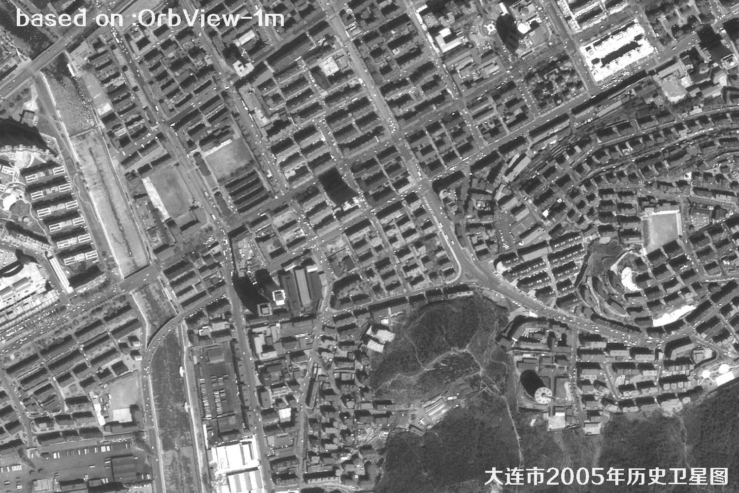 历史卫星图：辽宁省大连市2005年OrbView卫星图1