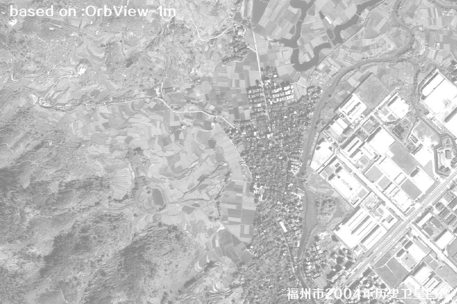 福州市2004年1米分辨率OrbView卫星历史影像图1