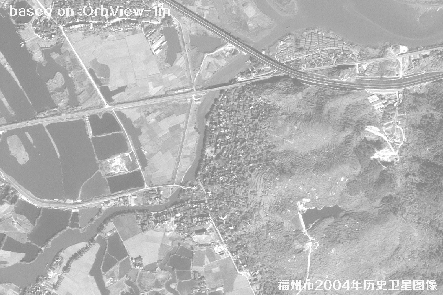 Fuzhou 2004 1m Resolution OrbView Satellite Historical Imagery Map