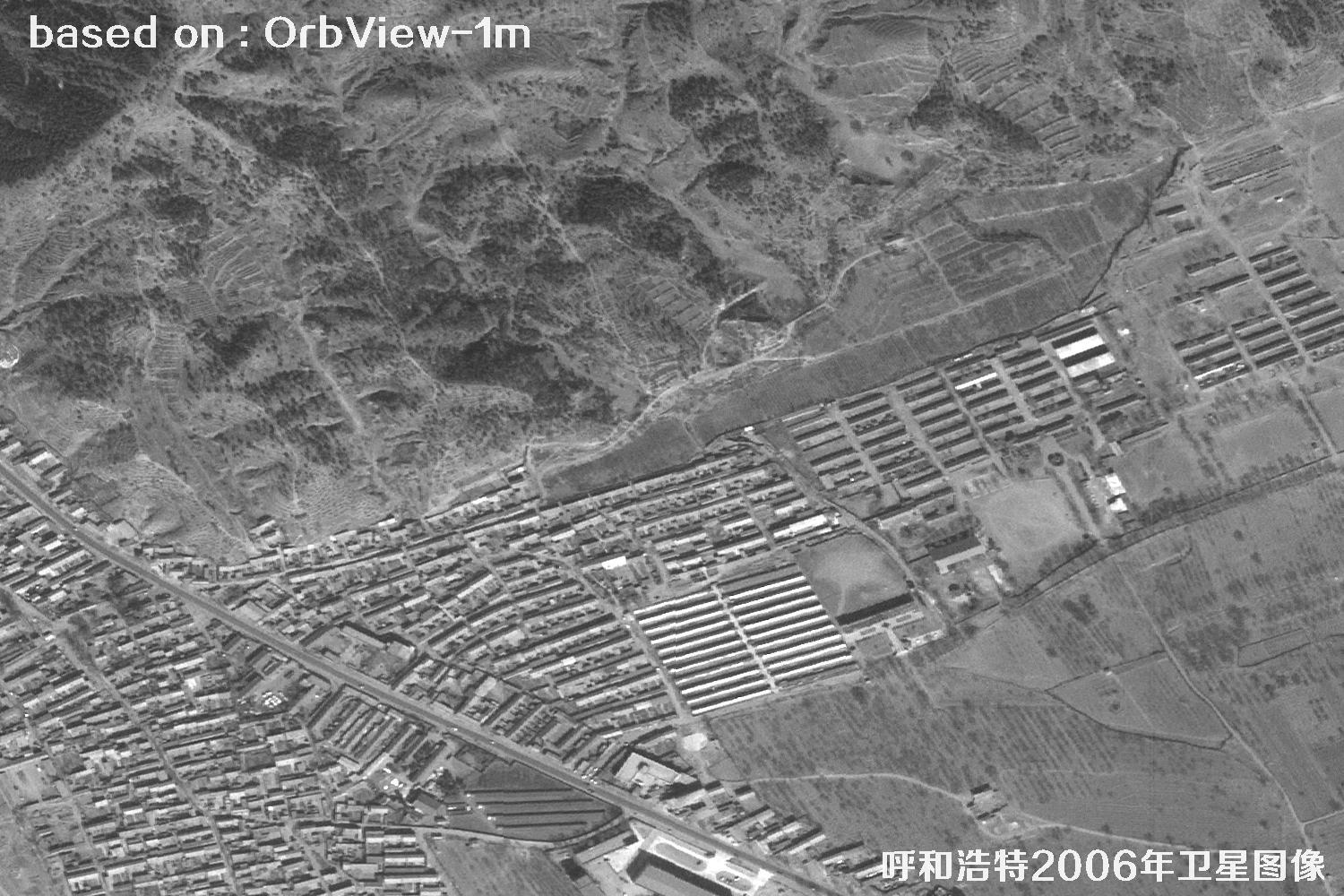 呼和浩特市2006年OrbView卫星历史影像图