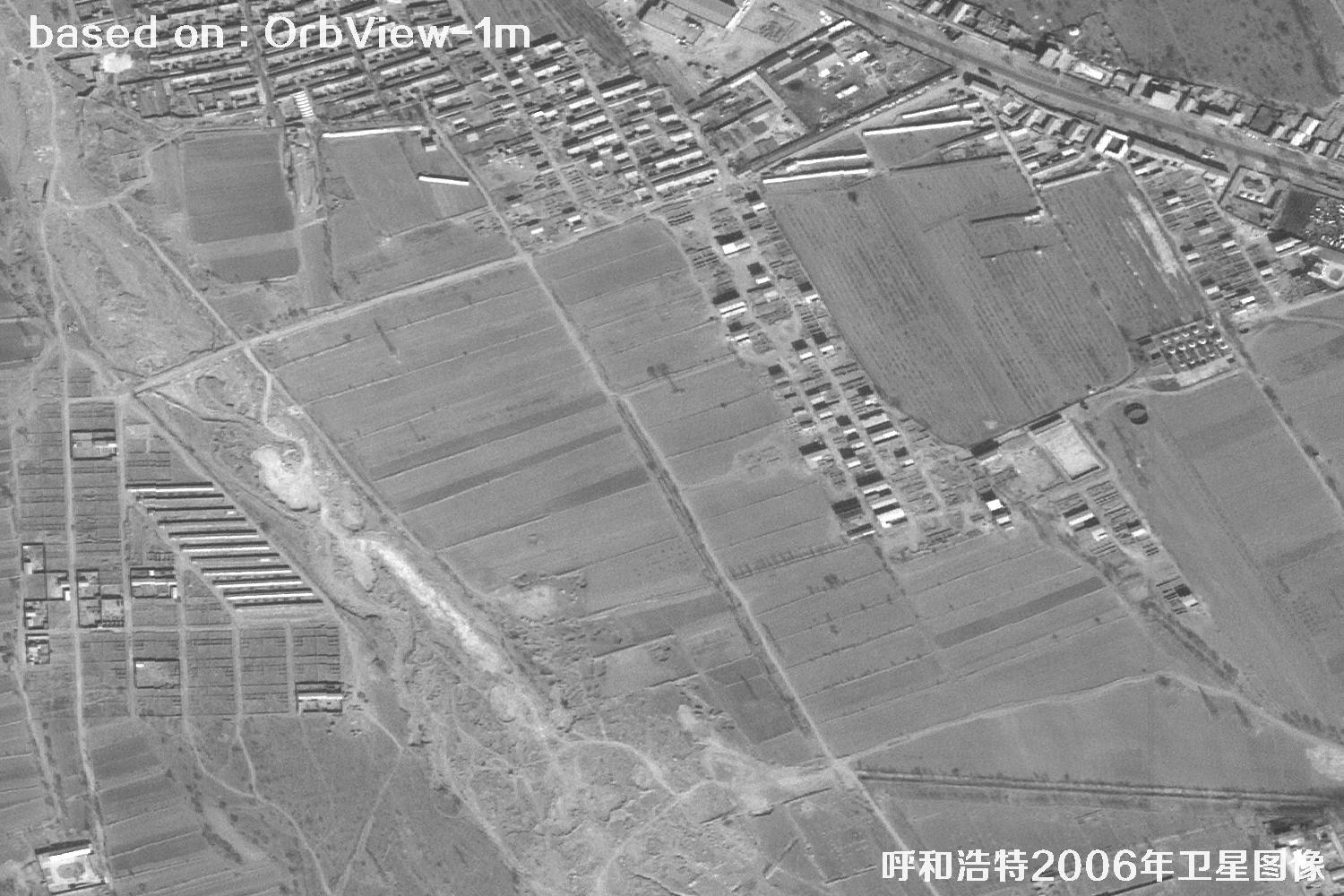 呼和浩特市2006年OrbView卫星历史影像图