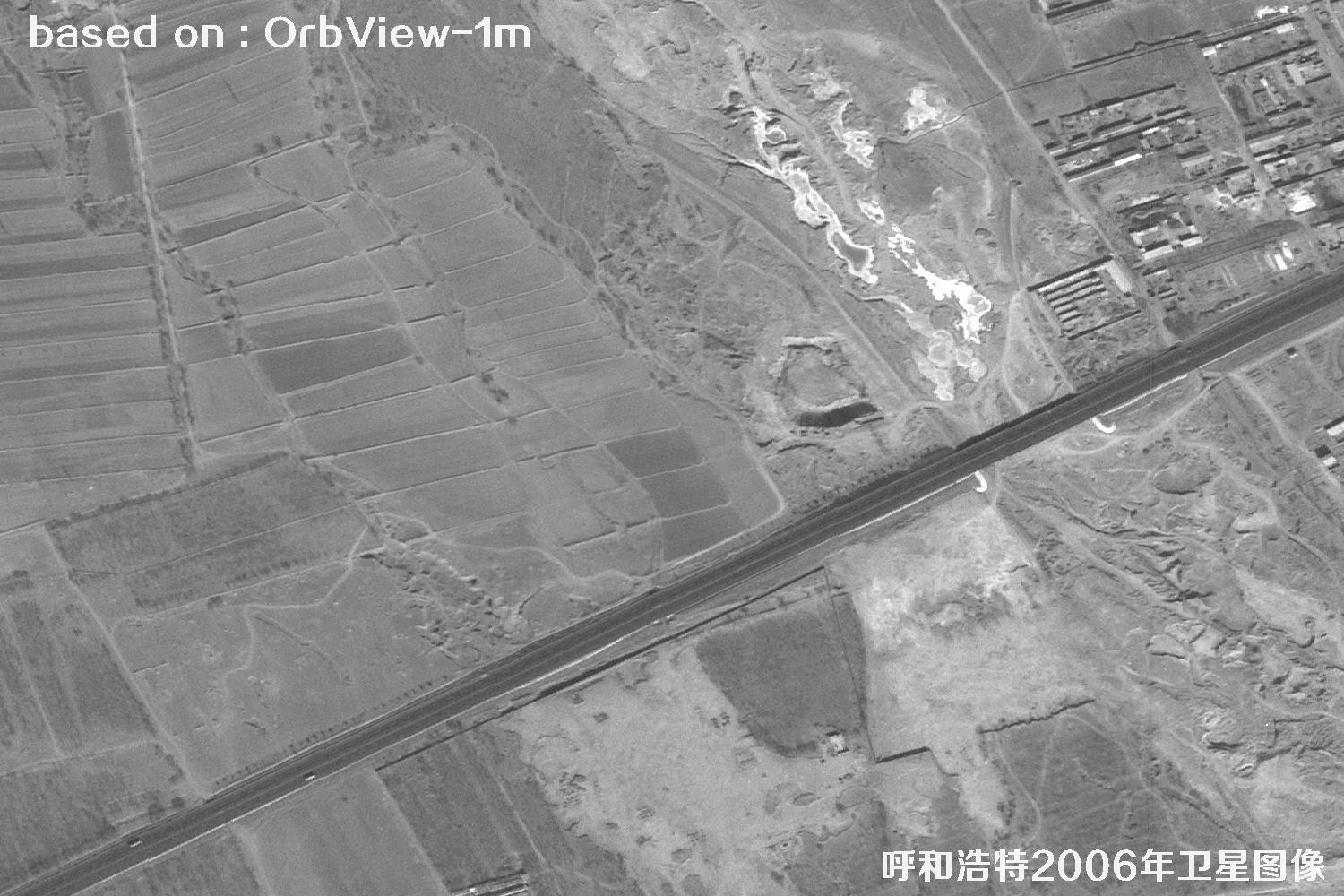 呼和浩特市2006年OrbView卫星历史影像图