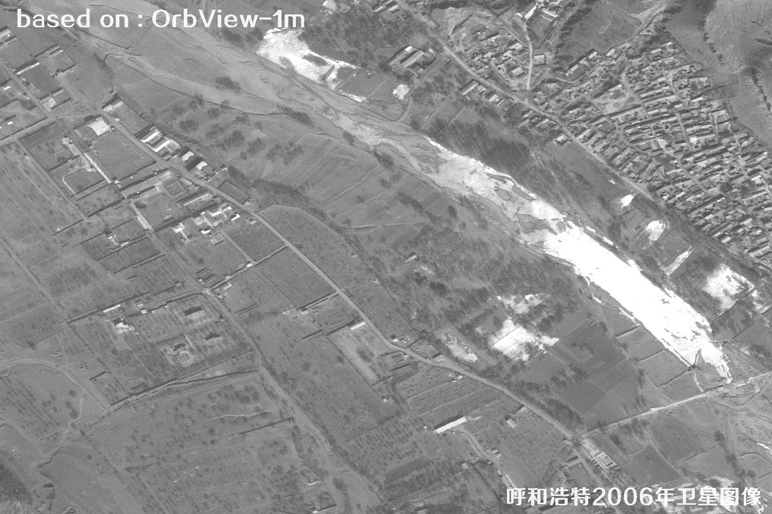 呼和浩特市2006年OrbView卫星历史影像图