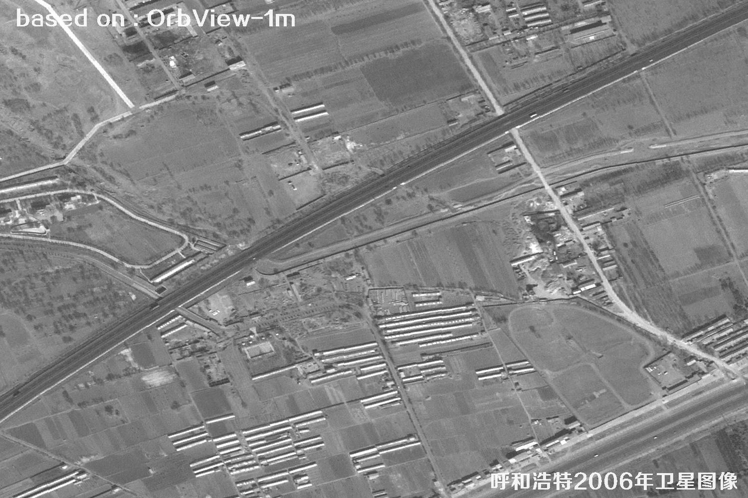 呼和浩特市2006年OrbView卫星历史影像图
