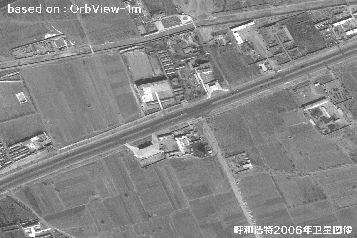 呼和浩特市2006年OrbView卫星历史影像图